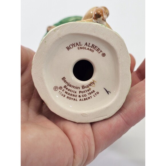 VINTAGE Royal Albert Beatrix Potter Benjamin Bunny 4" Porcelain Figurine EUC - Picture 9 of 9